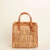 Raffia Fringe Dune Satchel Nutmeg