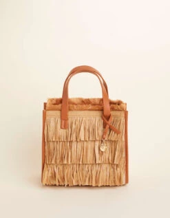 Raffia Fringe Dune Satchel Nutmeg