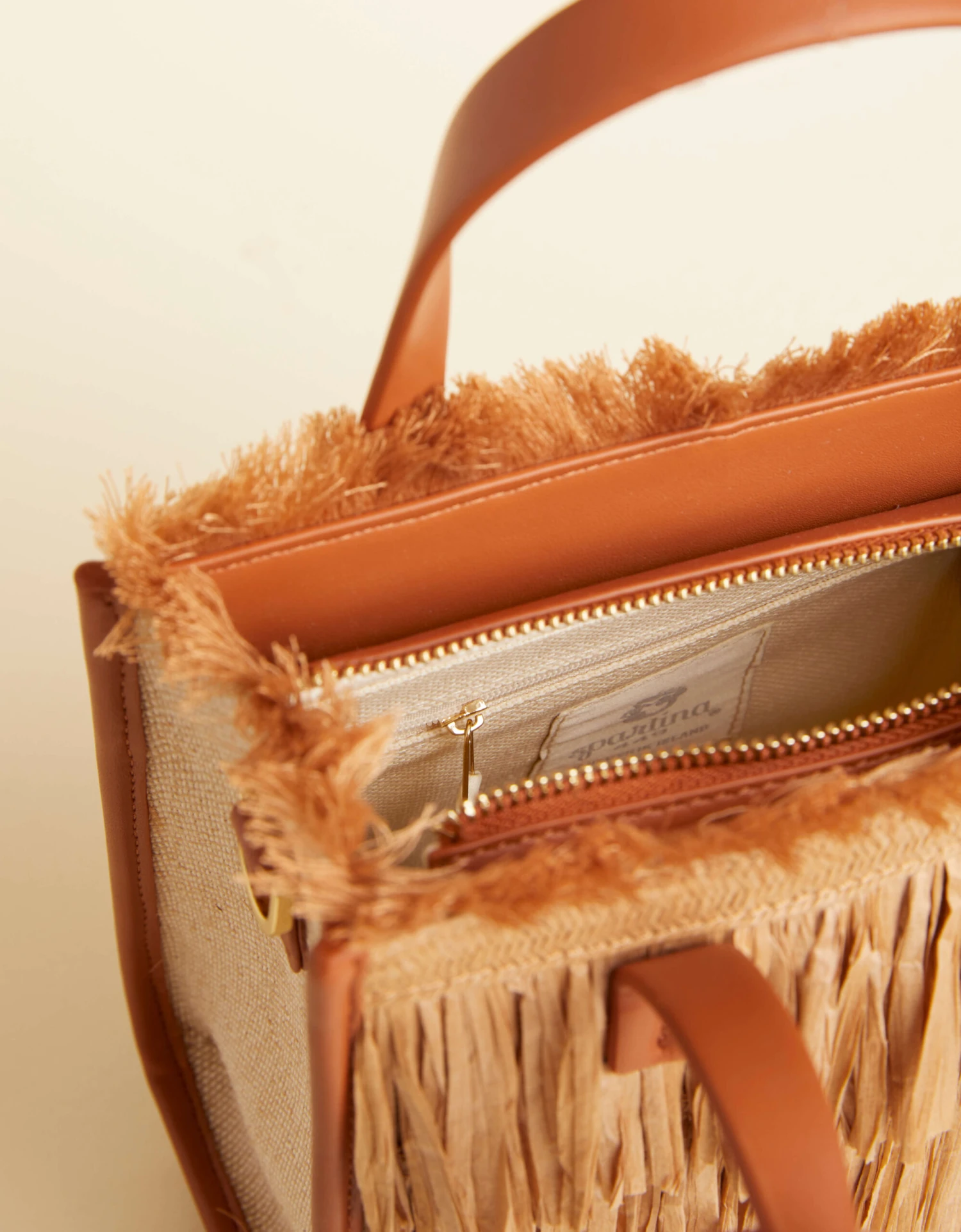 Raffia Fringe Dune Satchel Nutmeg 3 Raffia Fringe Dune Satchel Nutmeg - Image 3