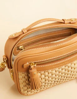 Ellie Crossbody Straw Pecan 5 Ellie Crossbody Straw Pecan -Spartina Store 410863i