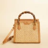 Bamboo Straw Satchel Pecan