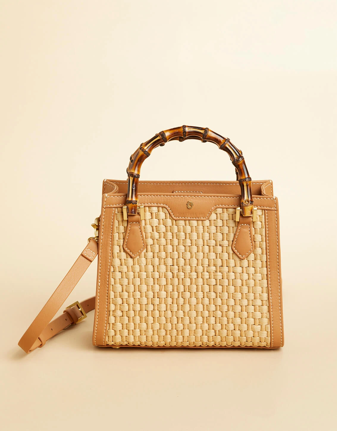 Bamboo Straw Satchel Pecan 1 Bamboo Straw Satchel Pecan
