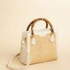 Bamboo Straw Satchel Pearl