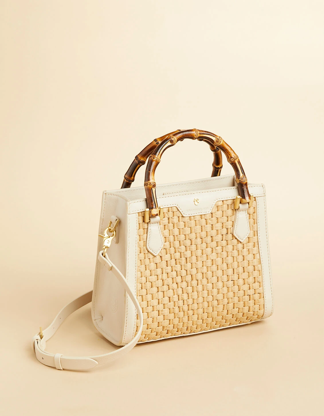 Bamboo Straw Satchel Pearl 1 Bamboo Straw Satchel Pearl