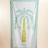 Beach Towel Palm Stripe Sea Foam