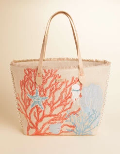 Beach Tote Ogeechee Sea Life Coral