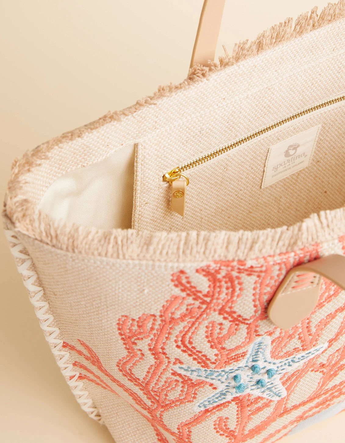 Beach Tote Ogeechee Sea Life Coral 2 Beach Tote Ogeechee Sea Life Coral - Image 2