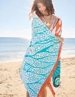 Beach Towel Ogeechee Sea Life Coral -Spartina Store 411044n