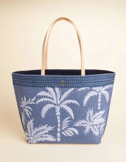 Beach Tote Ogeechee Blue Palm