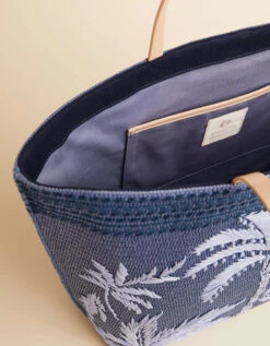 Beach Tote Ogeechee Blue Palm -Spartina Store 411068i