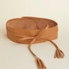 Pecan Leather Wrap Belt