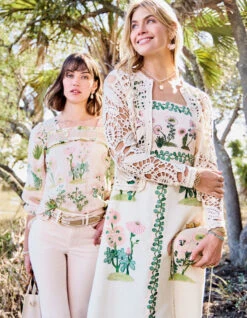 Cleona Midi Dress Enclave Floral Sprigs -Spartina Store 411952o