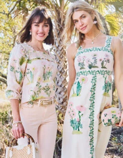 Jocelyn Blouse Enclave Stripe Floral Sprigs -Spartina Store 412447m