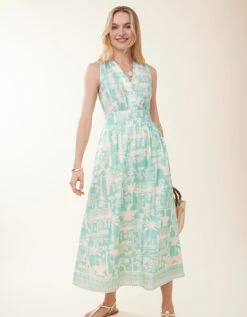Lilyana Midi Dress Enclave Palm Scene Aqua Haze 8 Lilyana Midi Dress Enclave Palm Scene Aqua Haze -Spartina Store 412720c