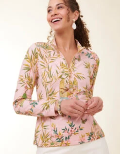 Nora Half-Zip Top Enclave Bamboo Bird Cage Pink 6 Nora Half-Zip Top Enclave Bamboo Bird Cage Pink -Spartina Store 413420a