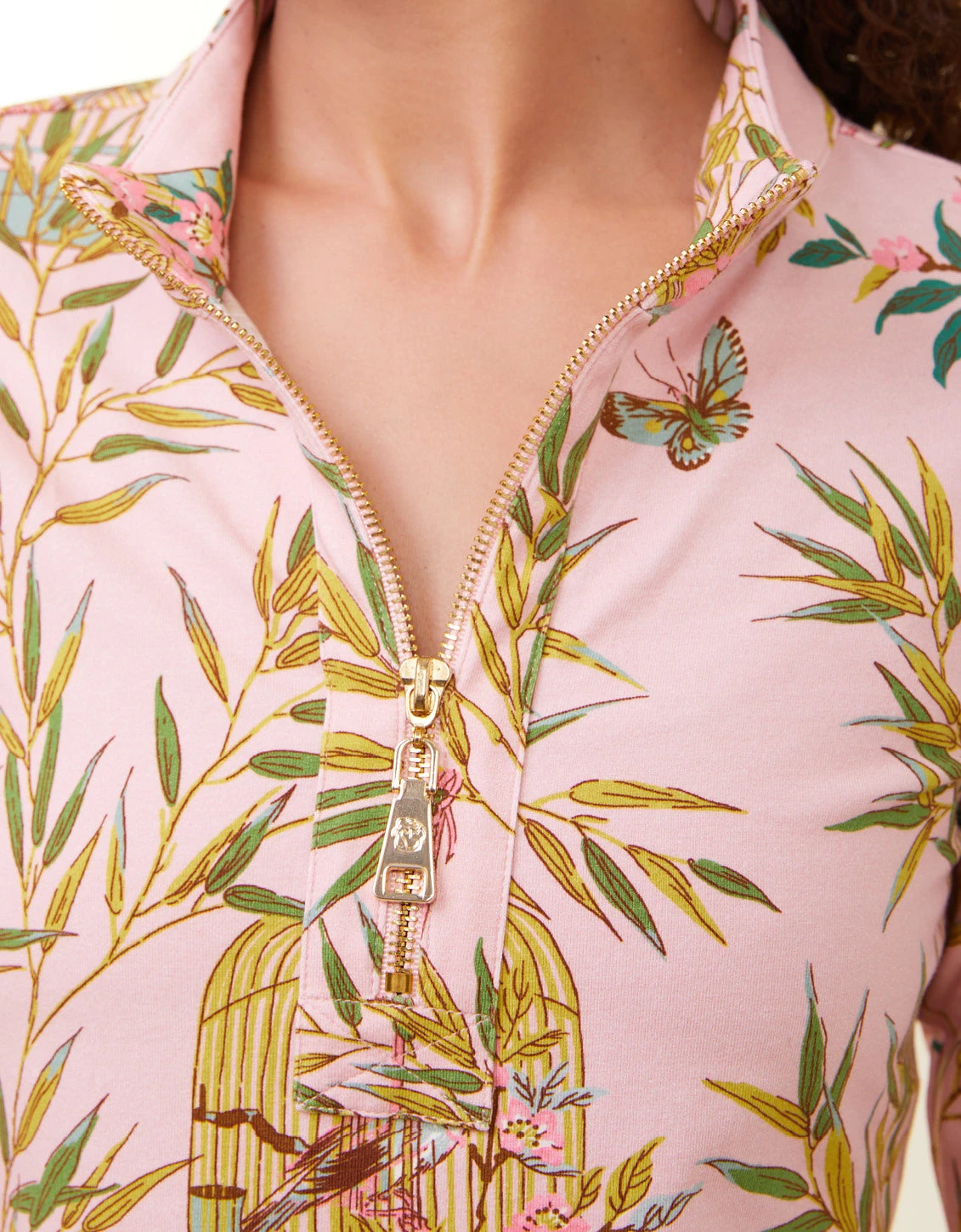 Nora Half-Zip Top Enclave Bamboo Bird Cage Pink 2 Nora Half-Zip Top Enclave Bamboo Bird Cage Pink - Image 2