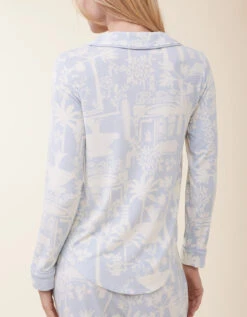 Pajama Top Palm Scene Blue -Spartina Store 414052b
