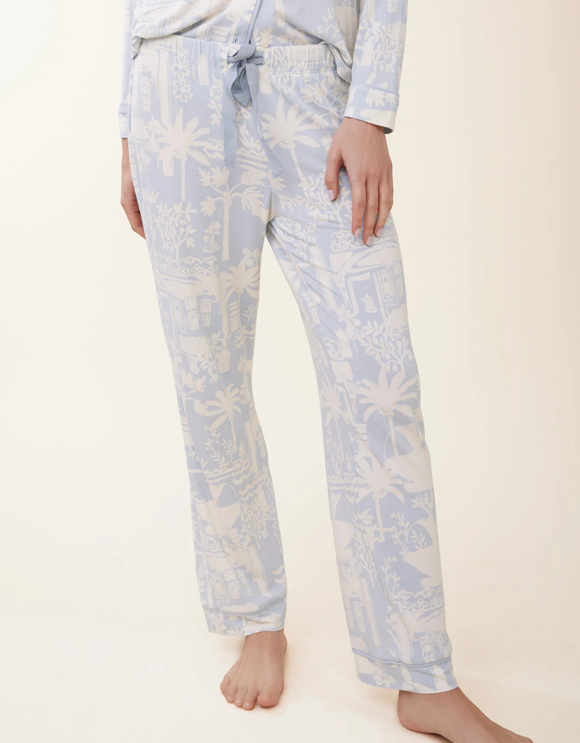 Pajama Pant Palm Scene Blue 2 Pajama Pant Palm Scene Blue - Image 2