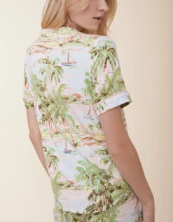 Short Sleeve Pajama Top Overboard Coastal Dreams 9 Short Sleeve Pajama Top Overboard Coastal Dreams -Spartina Store 414335c