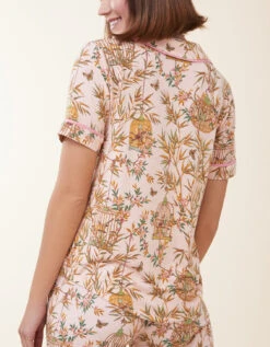 Short Sleeve Pajama Top Enclave Bamboo Bird Cage Pink 5 Short Sleeve Pajama Top Enclave Bamboo Bird Cage Pink -Spartina Store 414618b