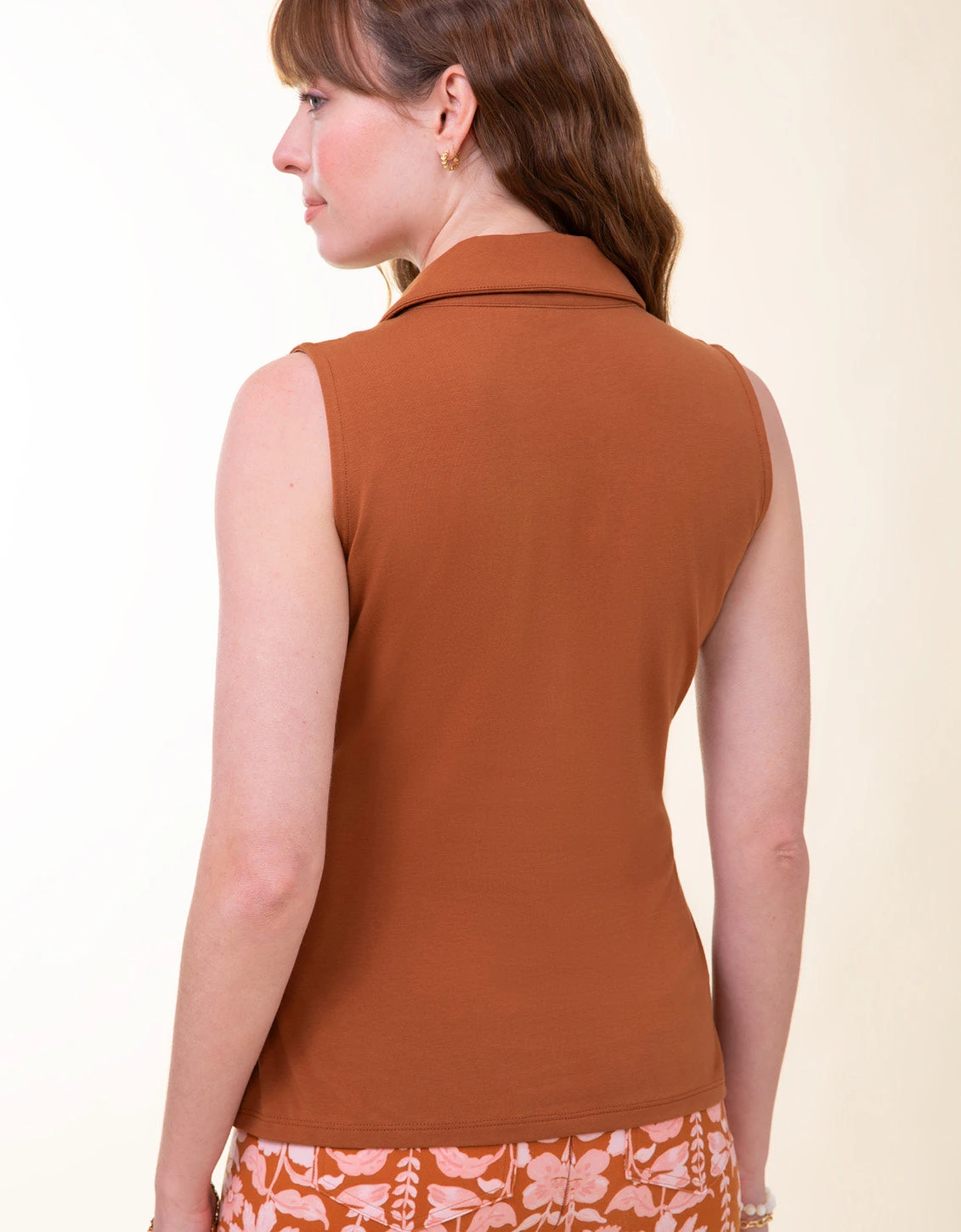 Edeline Sleeveless Wrap Top Mocha 4 Edeline Sleeveless Wrap Top Mocha - Image 4