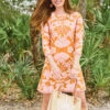 Island Fringe Dress McAllister Floral Vine Caramel