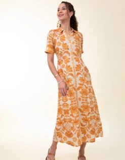 Lyndsie Midi Dress McAllister Floral Vine Brown 8 Lyndsie Midi Dress McAllister Floral Vine Brown -Spartina Store 415738a
