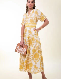 Natalee Midi Dress McAllister Boho Gold -Spartina Store 415943a