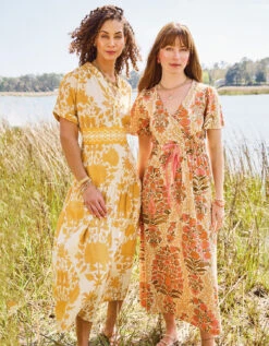 Natalee Midi Dress McAllister Boho Gold -Spartina Store 415943m