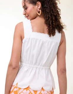 Odette Scallop Tank Antique White -Spartina Store 416018c
