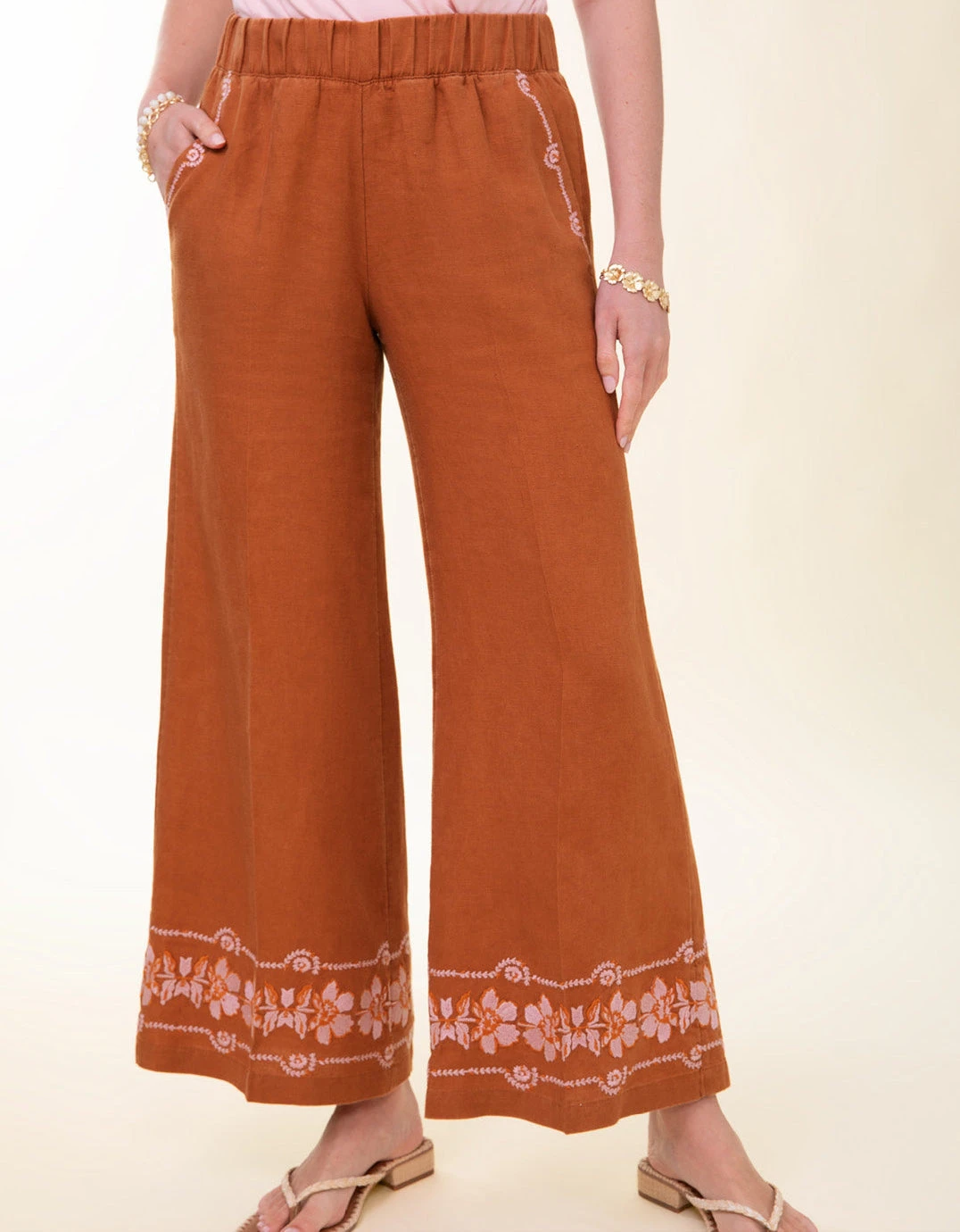 Rylene Linen Palazzo Pant Mocha 1 Rylene Linen Palazzo Pant Mocha