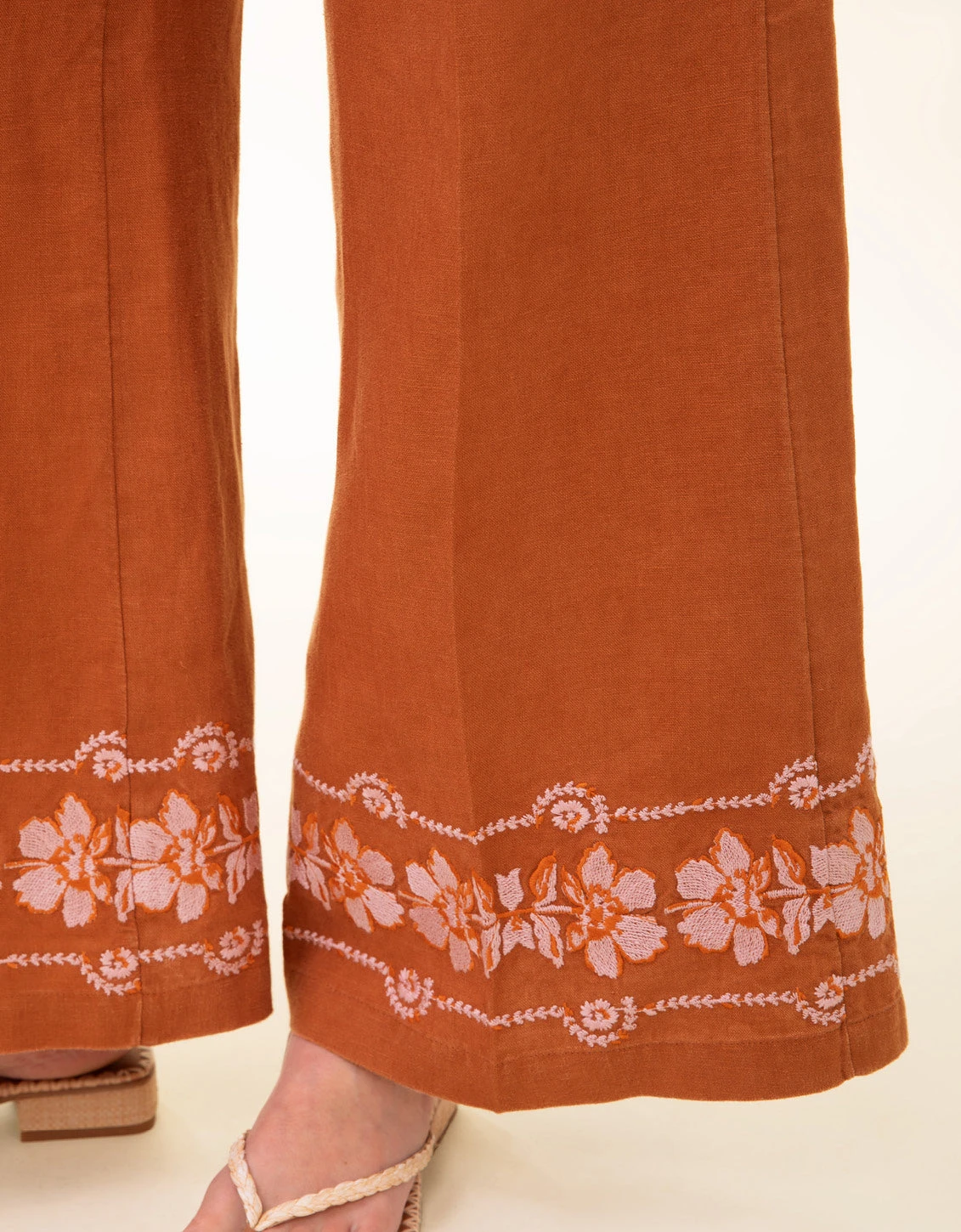 Rylene Linen Palazzo Pant Mocha 2 Rylene Linen Palazzo Pant Mocha - Image 2