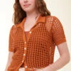 Solene Crochet Polo Nutmeg