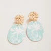 Palm Leather Earrings Blue