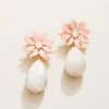 Floral Dew Drop Earrings Pink/White