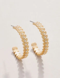 Parkwood Hoop Earrings 30mm White Opal