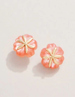 Carved Flower Stud Earrings