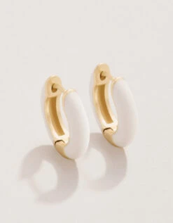 Clara Hoop Earrings 15mm Cream