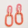 Straw Link Earrings Red