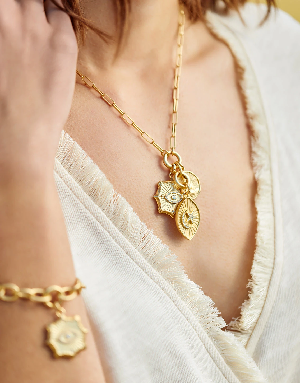 Long Link Charm Necklace 2 Long Link Charm Necklace - Image 2