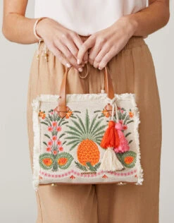 Boho Fringe Satchel Crossbody Alljoy Landing Pineapple -Spartina Store 475881m