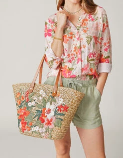 Floral Basket Tote Alljoy Landing -Spartina Store 476017m