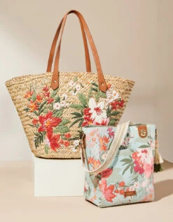 Floral Basket Tote Alljoy Landing -Spartina Store 476017o