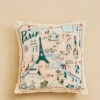 Paris Embroidered Pillow