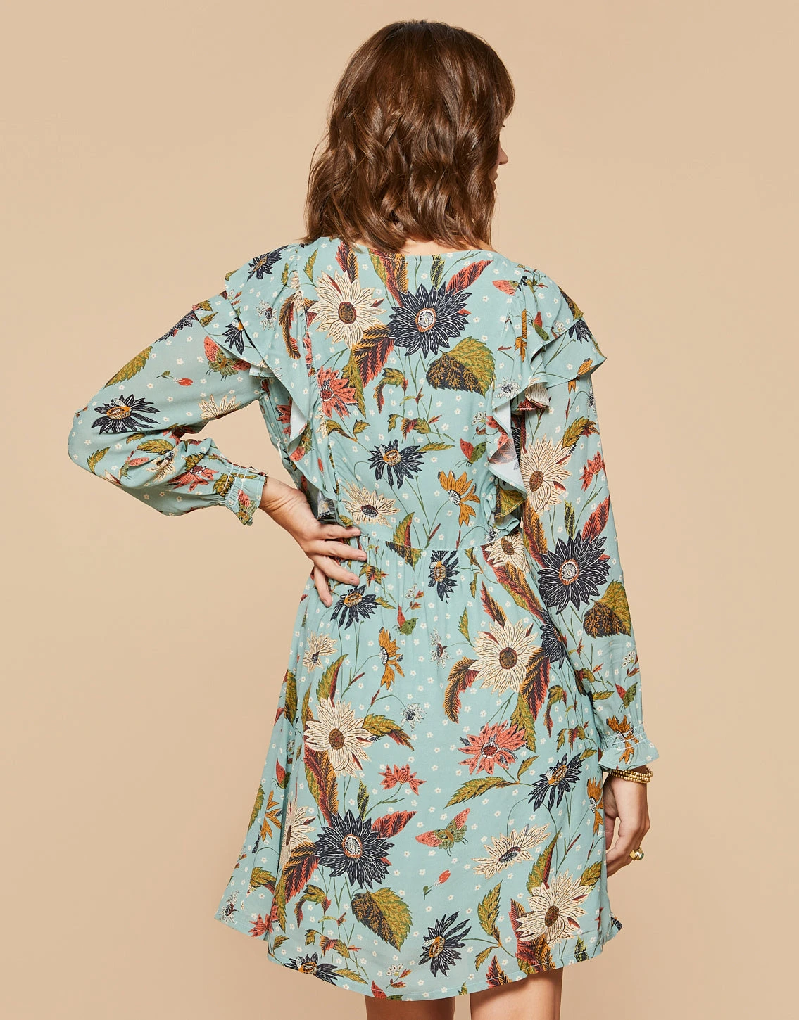 Millie Ruffle Dress Riverside Station Vintage Floral 2 Millie Ruffle Dress Riverside Station Vintage Floral - Image 2