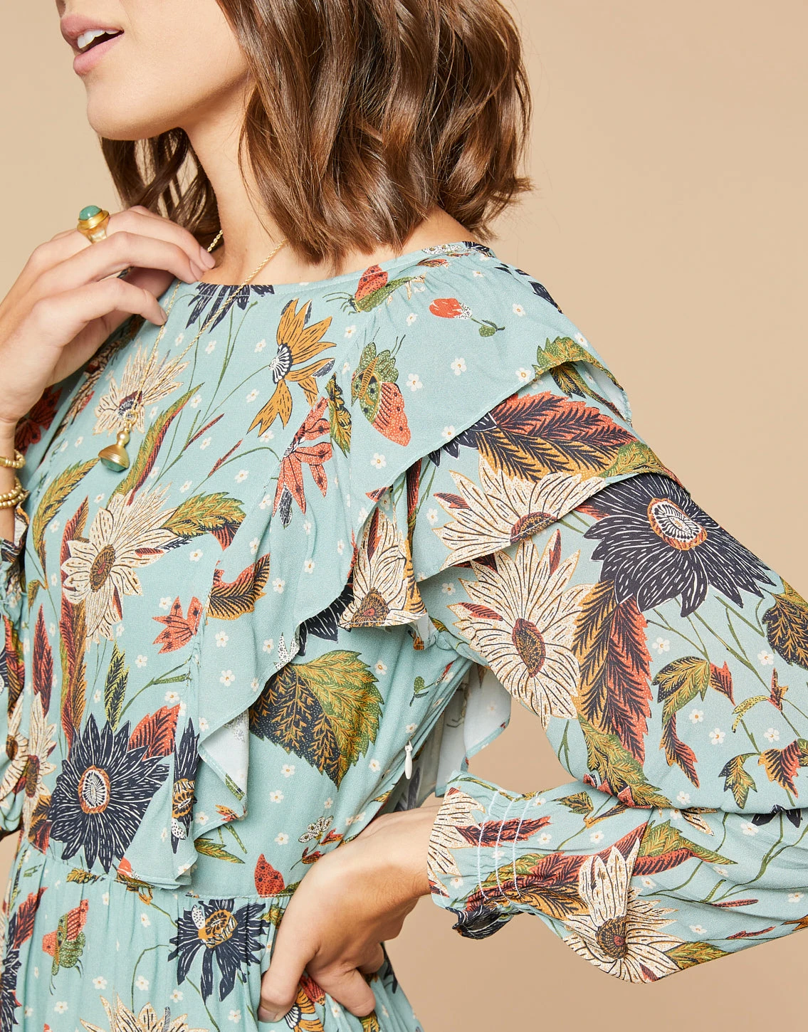 Millie Ruffle Dress Riverside Station Vintage Floral 3 Millie Ruffle Dress Riverside Station Vintage Floral - Image 3