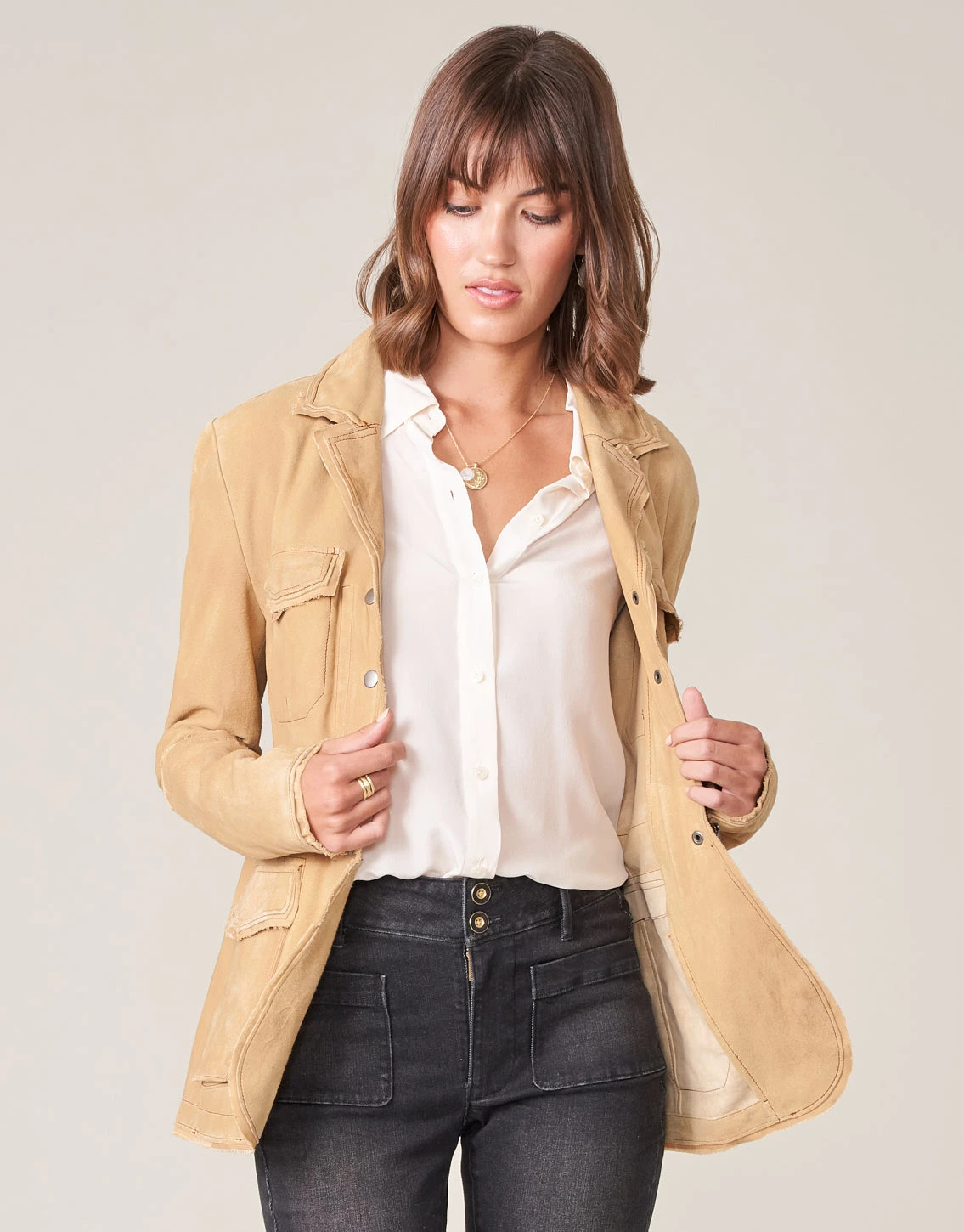 Meryl Waxed Suede Jacket Chamois 1 Meryl Waxed Suede Jacket Chamois