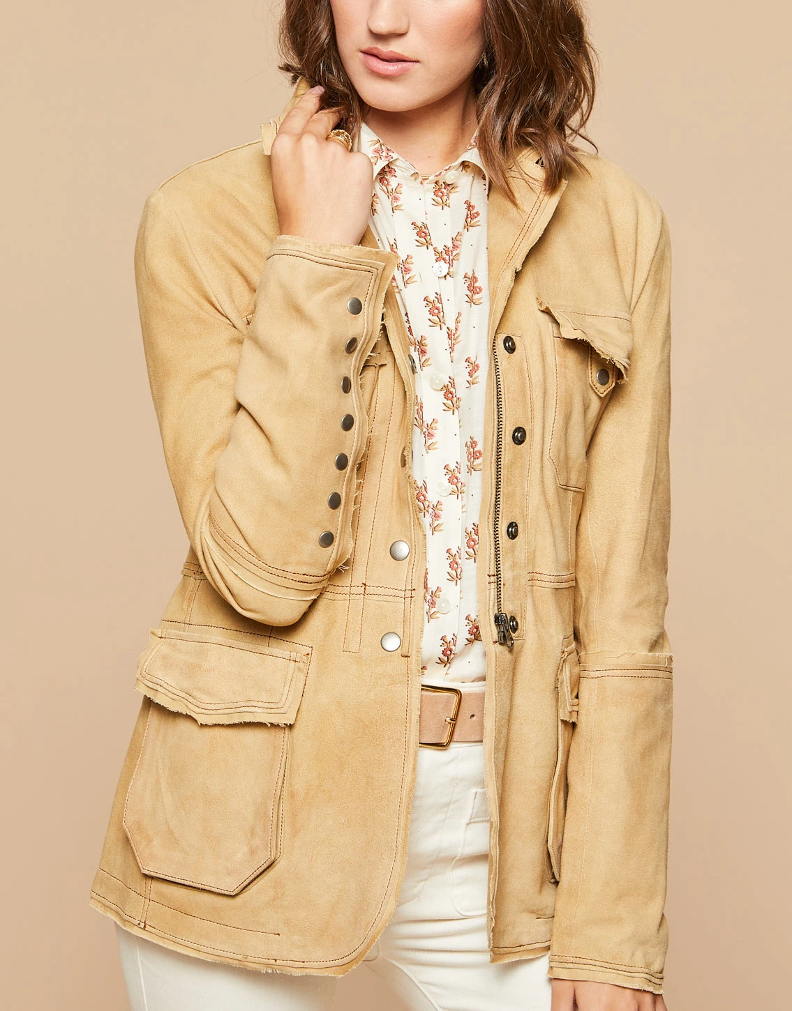 Meryl Waxed Suede Jacket Chamois 2 Meryl Waxed Suede Jacket Chamois - Image 2