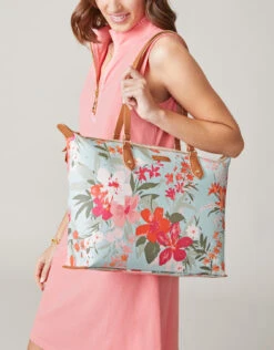 Zip Travel Tote Alljoy Landing Sea Foam -Spartina Store 485965m