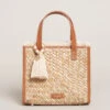 Straw Dune Satchel Crossbody Natural